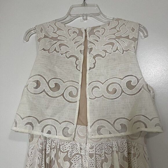 ERIN FETHERSTON ivory lace sleeveless Maxi dress size US 10 - Picture 7 of 8